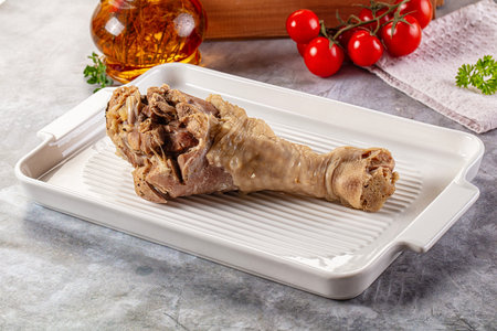 Steamed turkey drumstick leg with spicesの写真素材