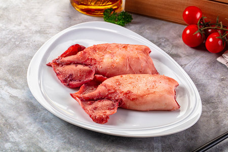 Delicious roasted calamari - seafood with protein