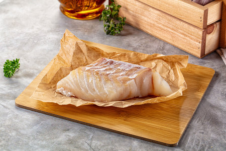 Raw cod fish fillet for cooking