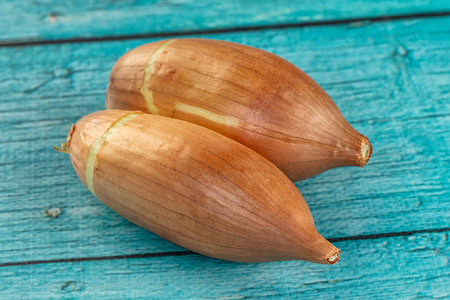 Ripe juicy shallot onion for cookingの写真素材