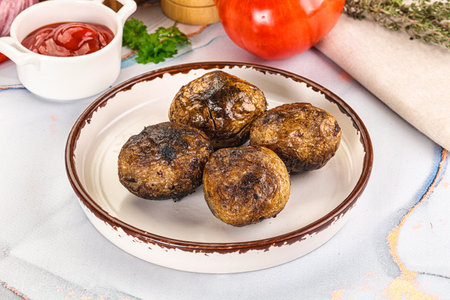 Homemade Baked potato barbecue with skin