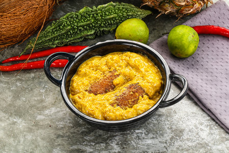 Indian cuisine - Malai kofta with gravy sauceの写真素材