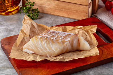 Raw cod fish fillet for cooking
