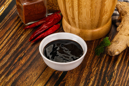 Asian unagi soy sauce in the bowlの写真素材