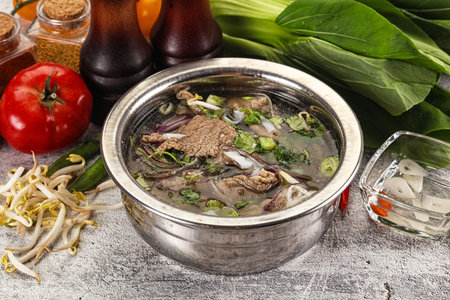 Vietnamese cuisine - Pho Bo soup with beef and noodle