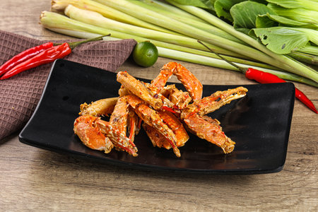 Delicous steamed Spider crab Claws snackの写真素材