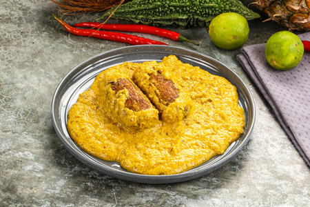 Indian cuisine - Malai kofta with gravy sauceの写真素材