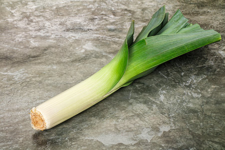 Fresh ripe green onion - Leek for cookingの写真素材