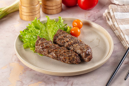 Hot beef kebab minced meat barbecue