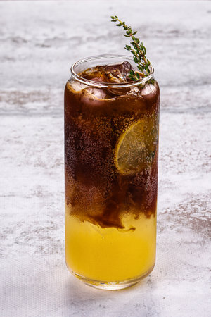 coffee cocktail with orange juice and espressoの写真素材