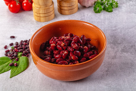 Tasty boiled red kidney beans in the bowl