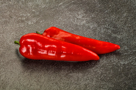 Sweet ripe red ramiro pepper paprikaの写真素材
