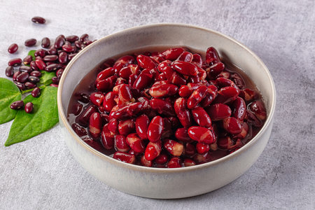 Tasty boiled red kidney beans in the bowl