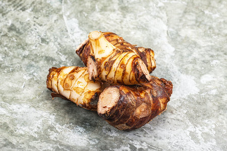 Natural organic raw ginger root heapの写真素材