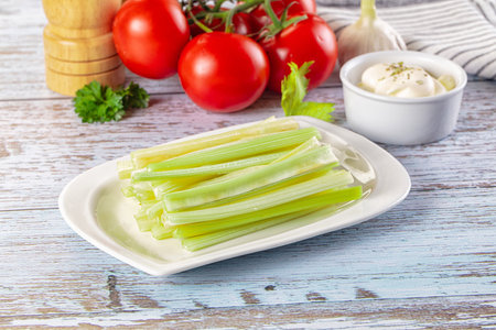 Vegan cuisine Dietary green celery stick heap snack