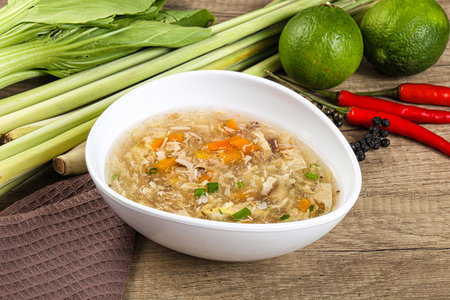 Asian traditional gourmet soup with spices