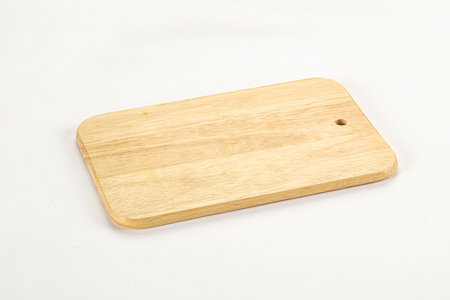 Wooden cutting board kithen equipment isolated