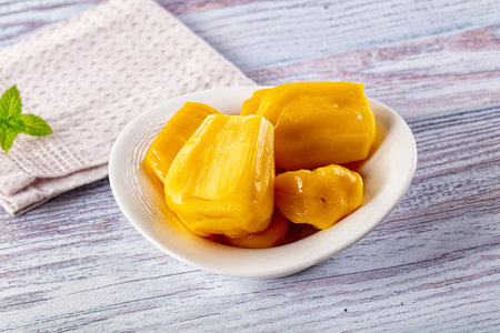 Canned sweet juicy yellow Jackfruit segment