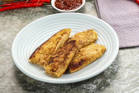 Indian traditional cuisine chicken kebab minced meat