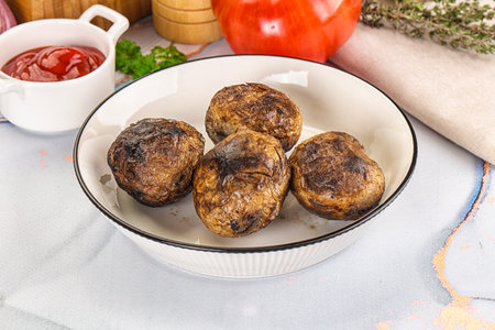 Homemade Baked potato barbecue with skin