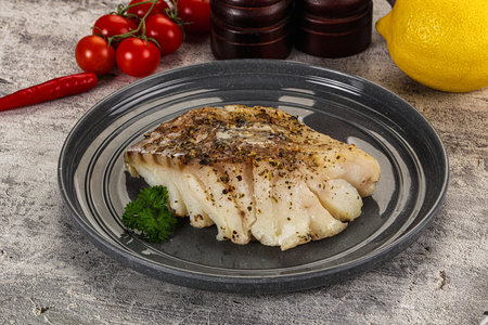 Dietary Baked code fish fillet with spices