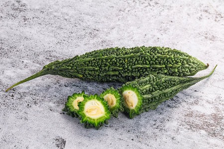 Natural raw ripe green bitter melon vegetable