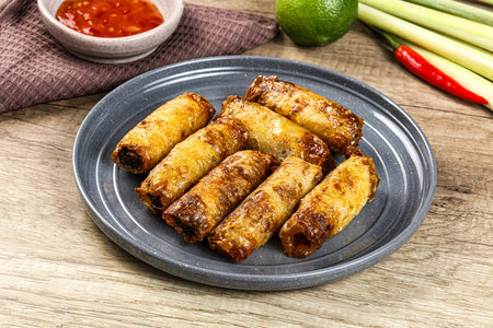 Vietnamese fried stuffed spring roll with meat