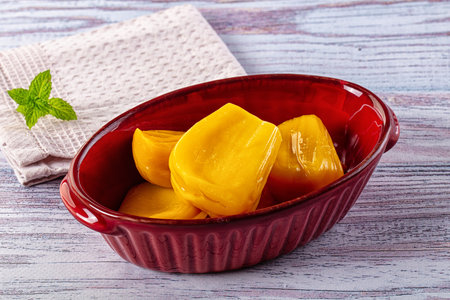 Canned sweet juicy yellow Jackfruit segment
