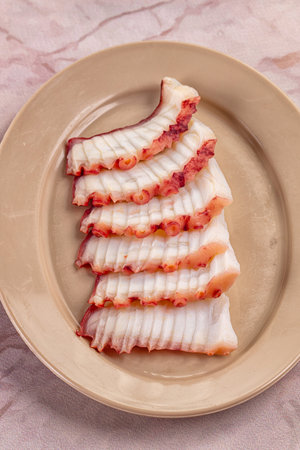 Gourmet Japanese raw octopus sashimi appetizer