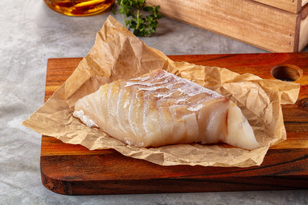 Raw cod fish fillet for cooking