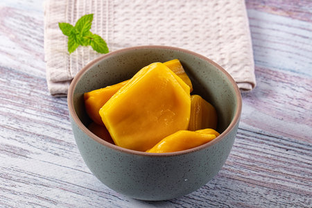 Canned sweet juicy yellow Jackfruit segment