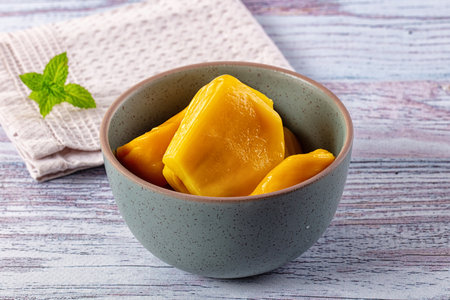 Canned sweet juicy yellow Jackfruit segment