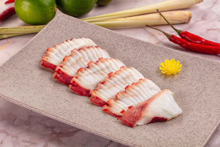 Gourmet Japanese raw octopus sashimi appetizerの写真素材