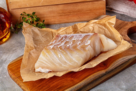 Raw cod fish fillet for cooking