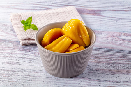 Canned sweet juicy yellow Jackfruit segment