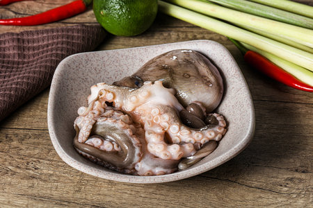Raw fresh delicous octopus for cookingの写真素材
