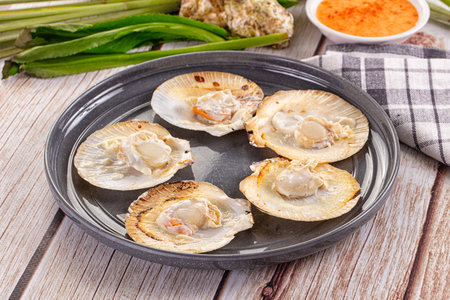 Gourmet Grilled scallops with cream cheese
