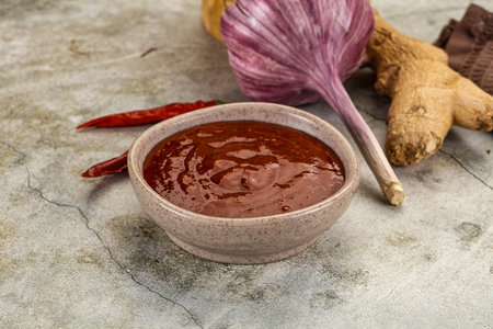 Korean spicy kimchi sauce in the bowlの写真素材