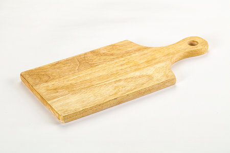 Wooden cutting board kithen equipment isolated