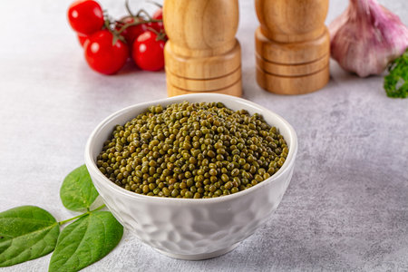 Raw dry uncooked green mash beanの写真素材