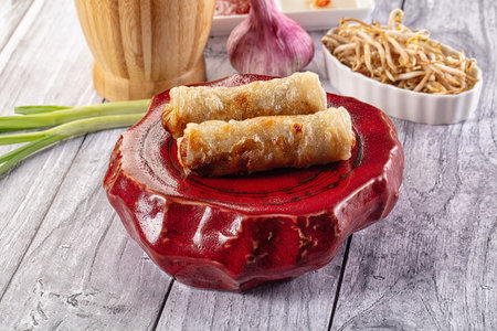 Vietnamese traditional nem roll with beef meat