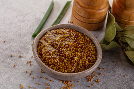 French spicy mustard sauce with seedsの写真素材