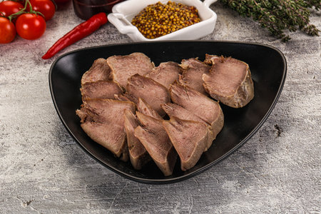 Gourmet Sliced boiled pork tongue snackの写真素材