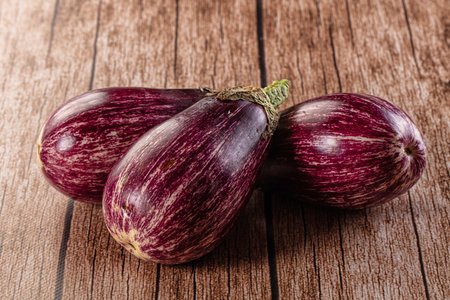 Striped violet eggplant vegetable for cookingの写真素材