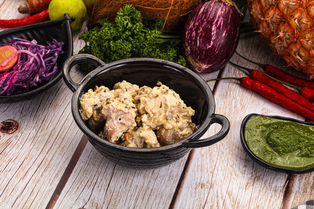 Indian Chicken tikka barbecue with cream sauceの写真素材