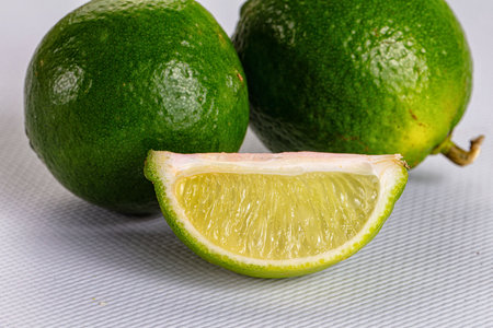 Fresh green sour lime citrus fruit