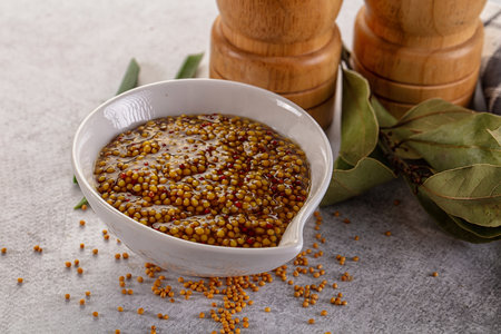 French spicy mustard sauce with seedsの写真素材