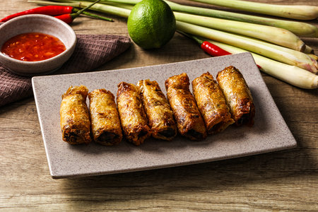 Vietnamese fried stuffed spring roll with meat