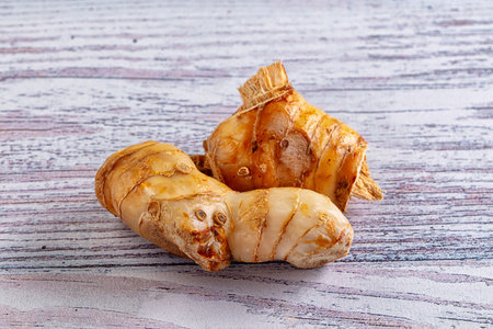 Raw galangal roots heap seasoning aroma
