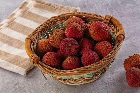 Sweet juicy tropical exotic lychee fruit